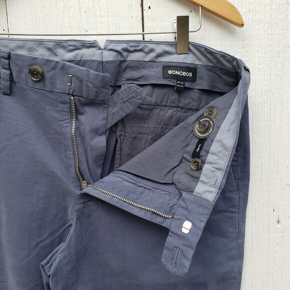 Bonobos Men Faded Blue Soft Tailored Fit Chino Pants Sz 32 / 32 NEW - Picture 3 of 4